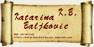 Katarina Baljković vizit kartica